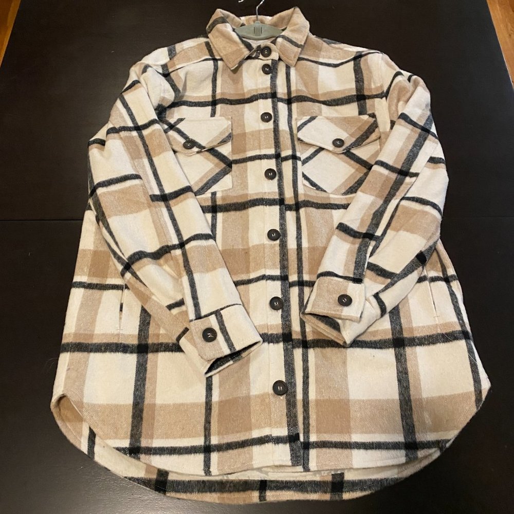 NWT Thread & Supply Plaid Shacket, size L
